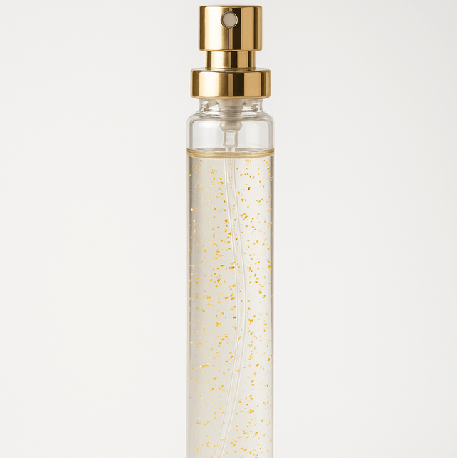 Ampoule en Spray - Acide Hyaluronique et Vitamine B5 avec Poudre d'Or – Hydratation et Éclat