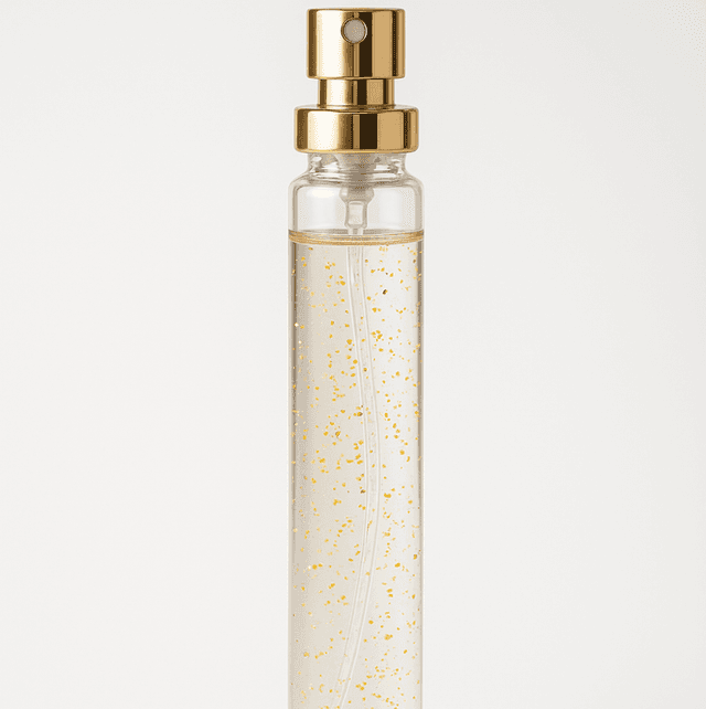 Ampoule en Spray - Acide Hyaluronique et Vitamine B5 avec Poudre d&#039;Or – Hydratation et Éclat